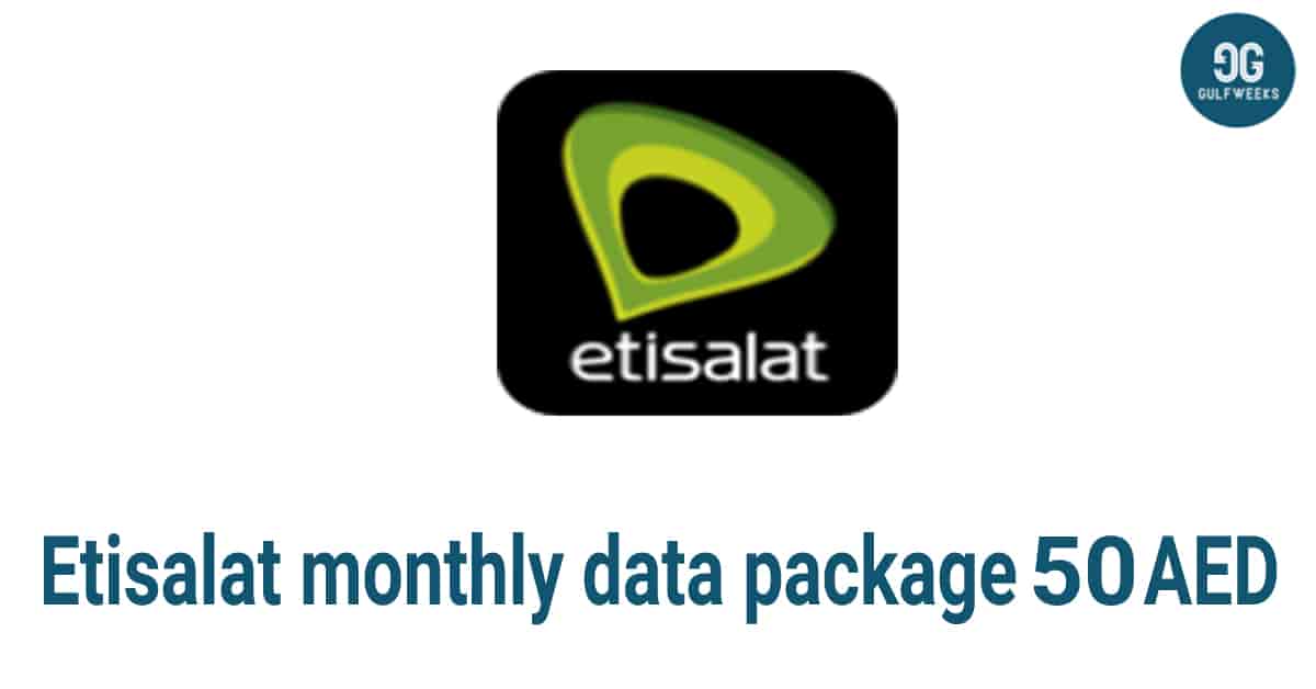 Etisalat monthly data package 50 AED